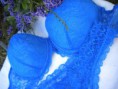 Art. 30: Conjunto Andressa encaje con tasa soft, push up; en azul, fucsia, blanco 